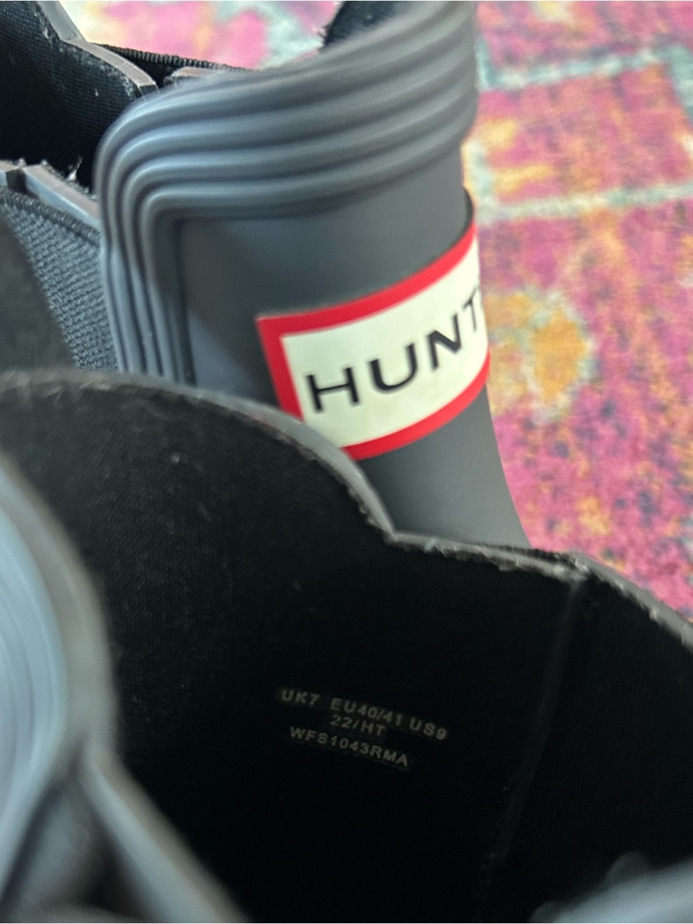 NWOT Hunter | Women’s Black Chelsea Ankle Length Rain Boot Pull Tab Size 9 - Picture 12 of 16
